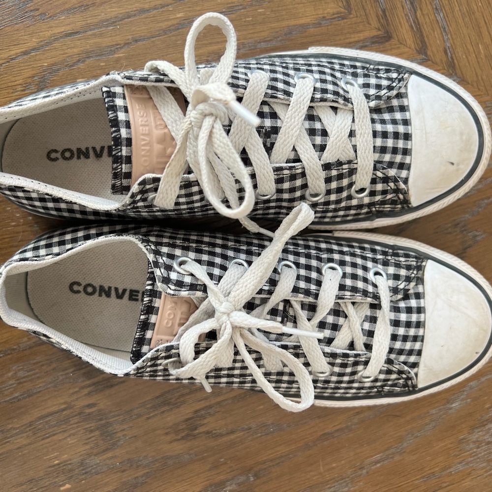 Converse Kids Gingham Black and White Sneakers
